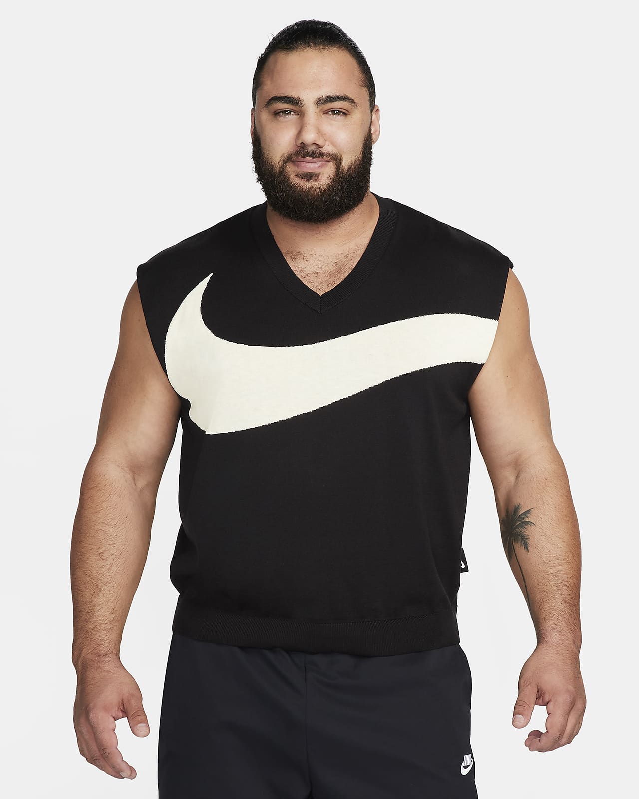 Black Ribbed Jersey Muscle Fit Vest
