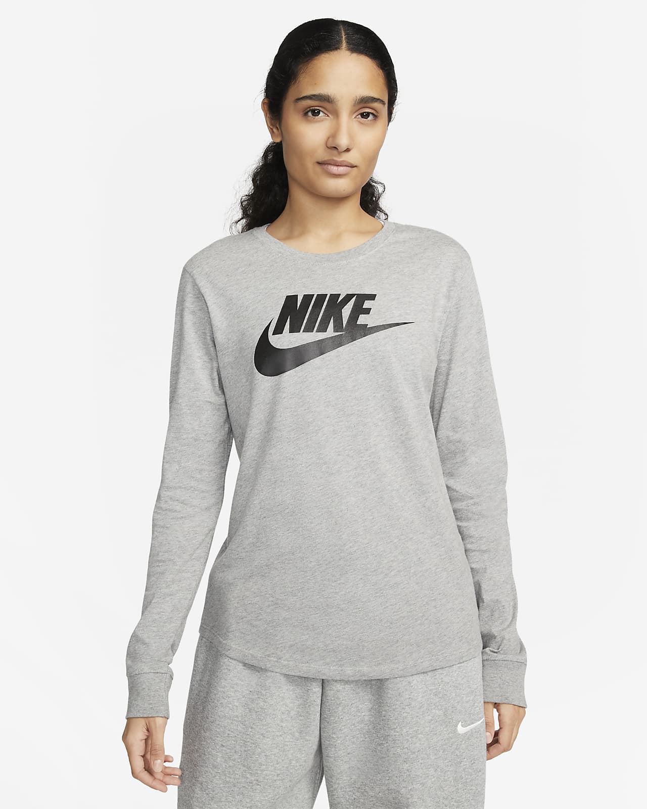 Playera de maga larga con logotipo para mujer Nike Sportswear Essentials