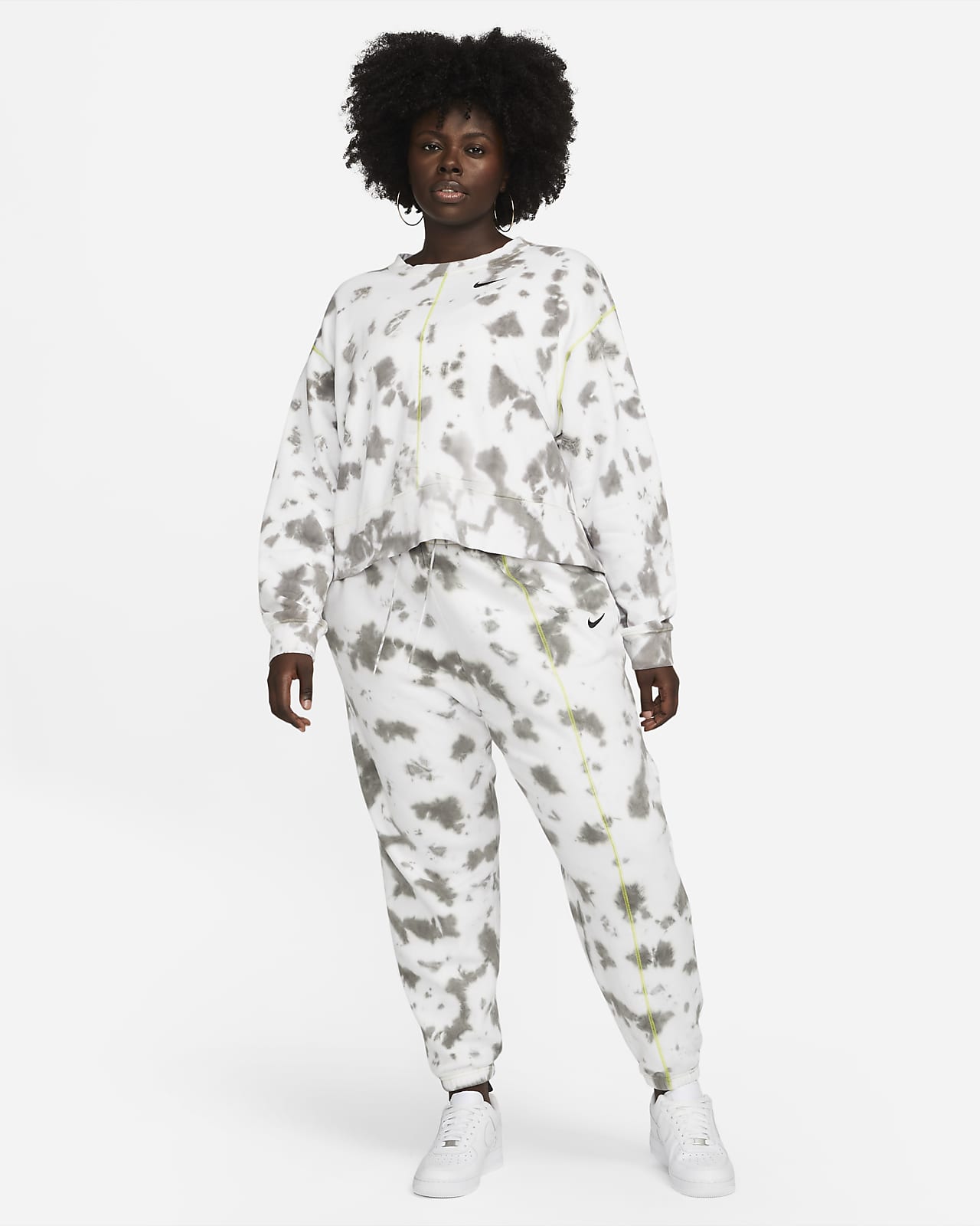 Felpa tie-dye a girocollo oversize in fleece Nike Sportswear (Plus size) -  Donna. Nike CH
