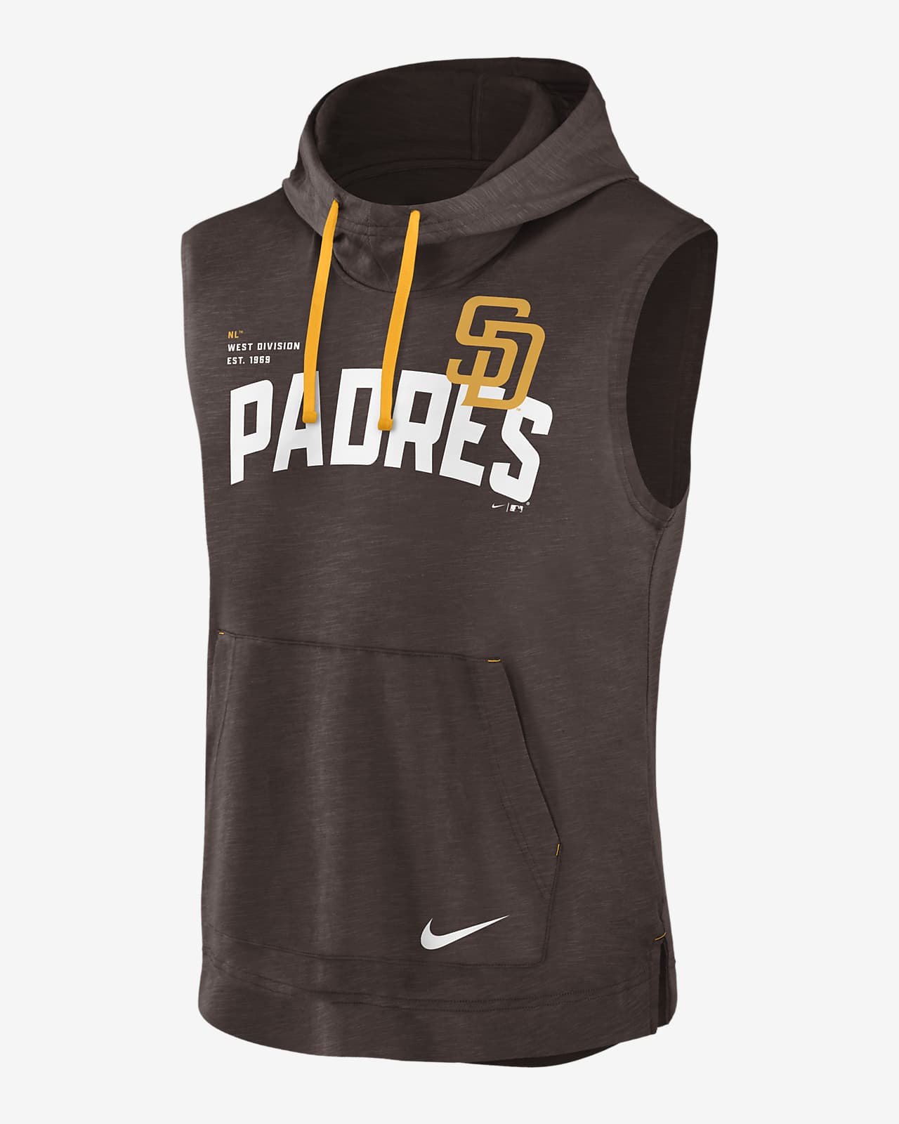 Sudadera con gorro sin cierre sin mangas para hombre Nike Athletic (MLB San  Diego Padres)