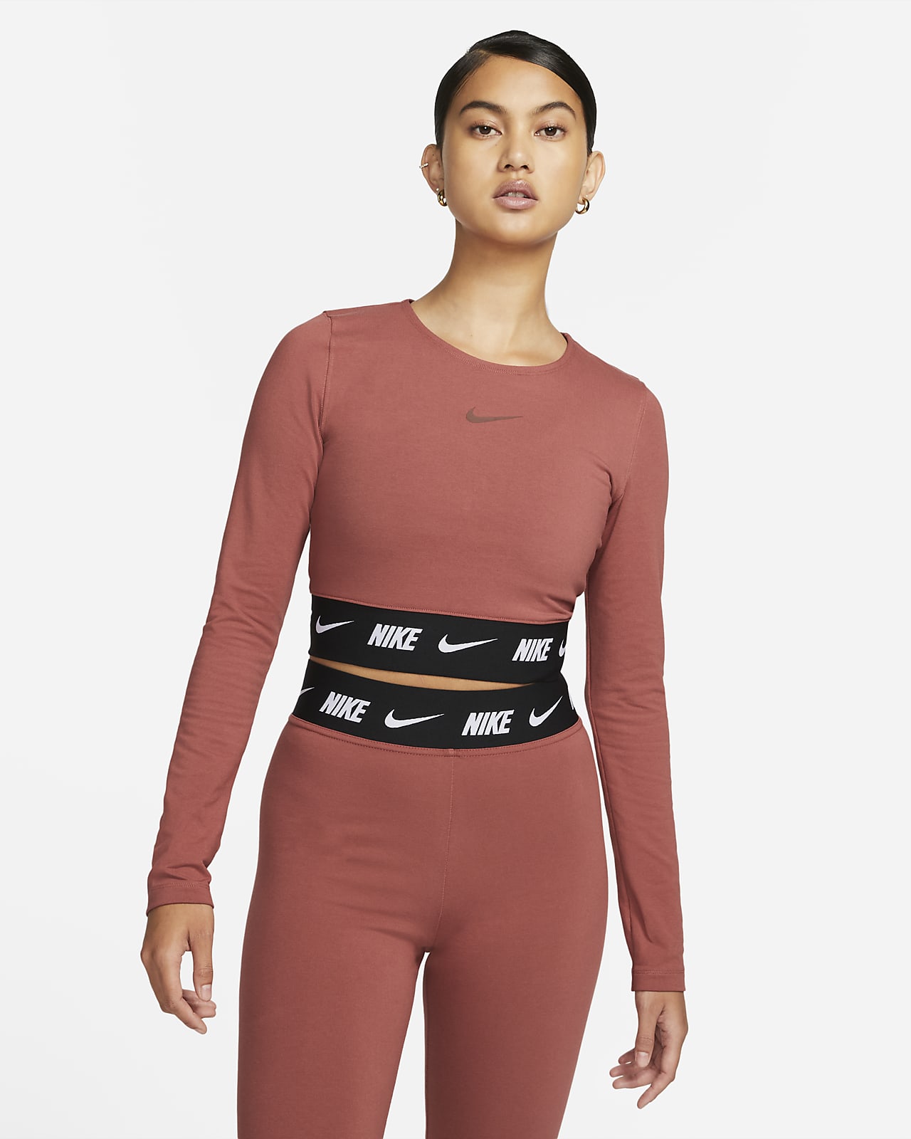 cropped nike long sleeve top