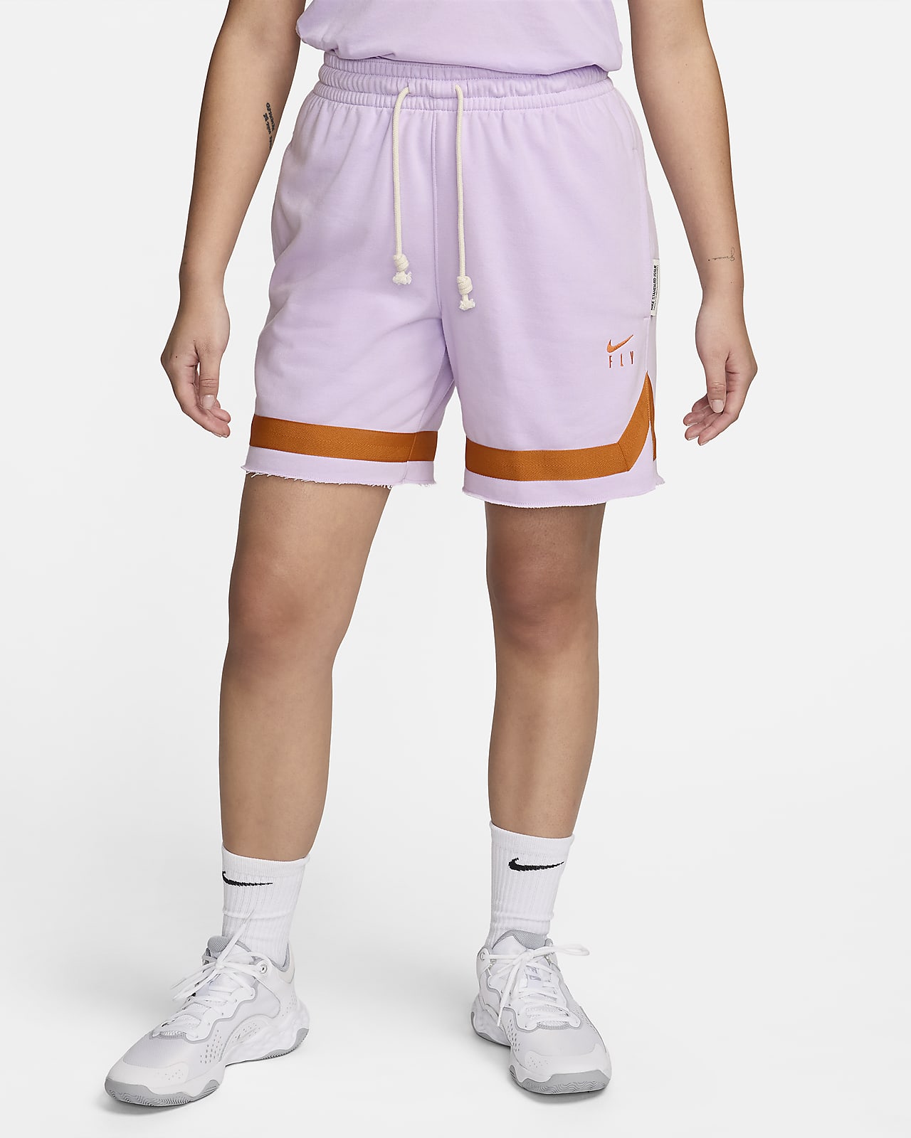 Shorts de básquetbol de French Terry para mujer Nike Swoosh Fly