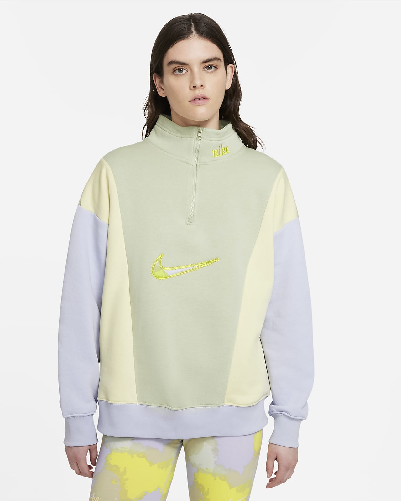 Nike Sportswear Fleecetop met korte rits voor dames