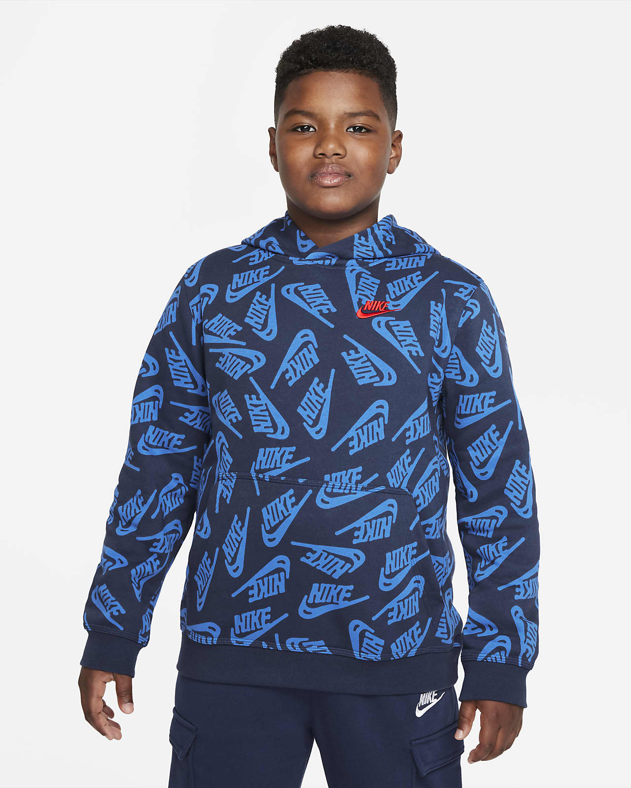 Nike Sportswear Club Fleece Big Kids' (Boys') Pullover Hoodie (Extended Size)