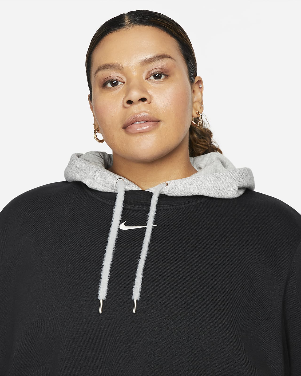 Sudadera con gorro de tejido Fleece sencillo para mujer talla grande Nike  Sportswear Icon Clash. Nike.com