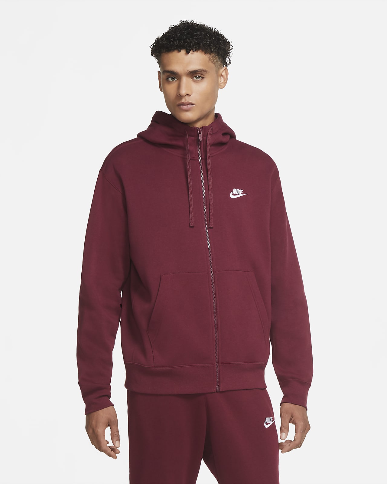 nike full zip hoodie red