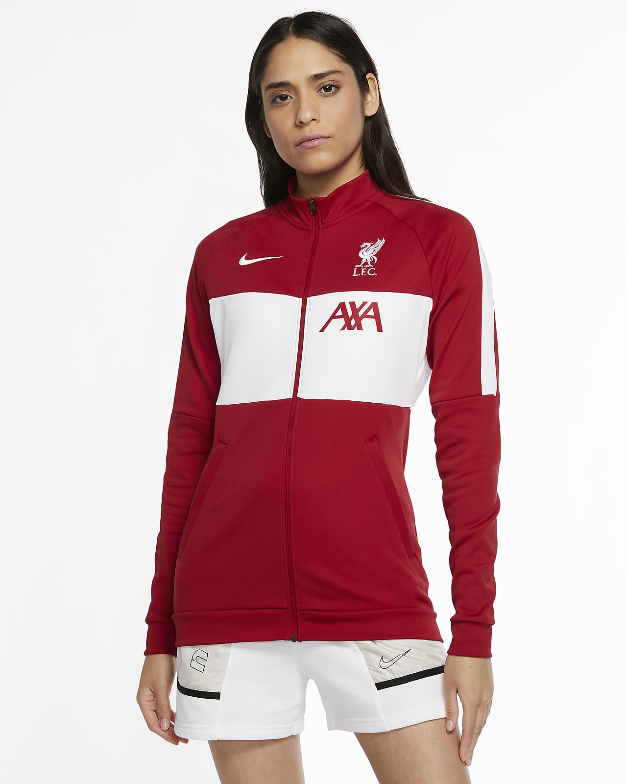 Liverpool FC fotballtreningsjakke til dame. Nike NO Liverpool FC vevd fotballbukse til dame. Nike NO