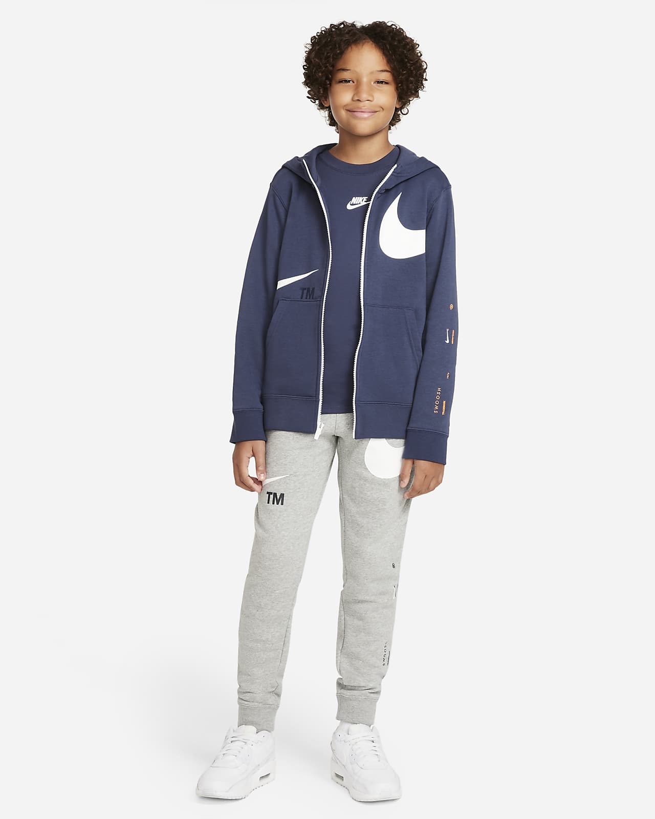 Felpa con cappuccio in fleece e zip a tutta lunghezza Nike Sportswear Swoosh  - Ragazzo. Nike IT