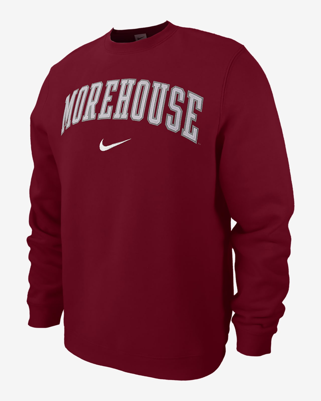 Sudadera de cuello redondo universitaria Nike para hombre Morehouse Club Fleece