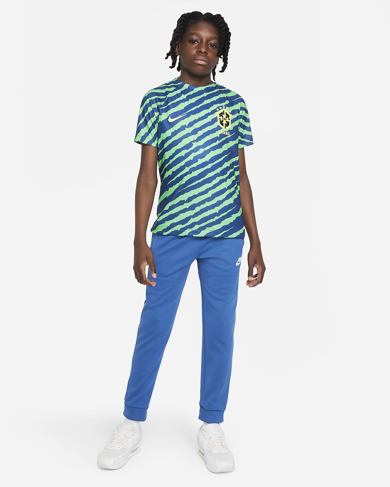 Brazil Older Kids' Nike Dri-FIT Pre-Match Football Top. Nike FI