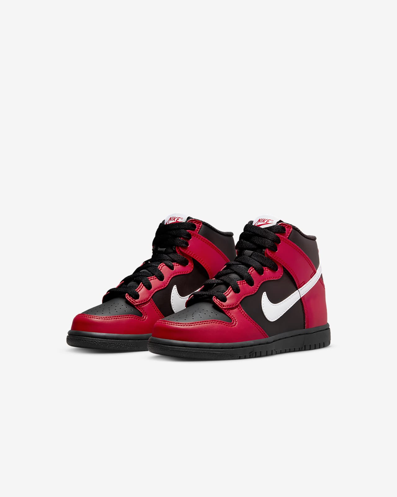 dunk high black and red
