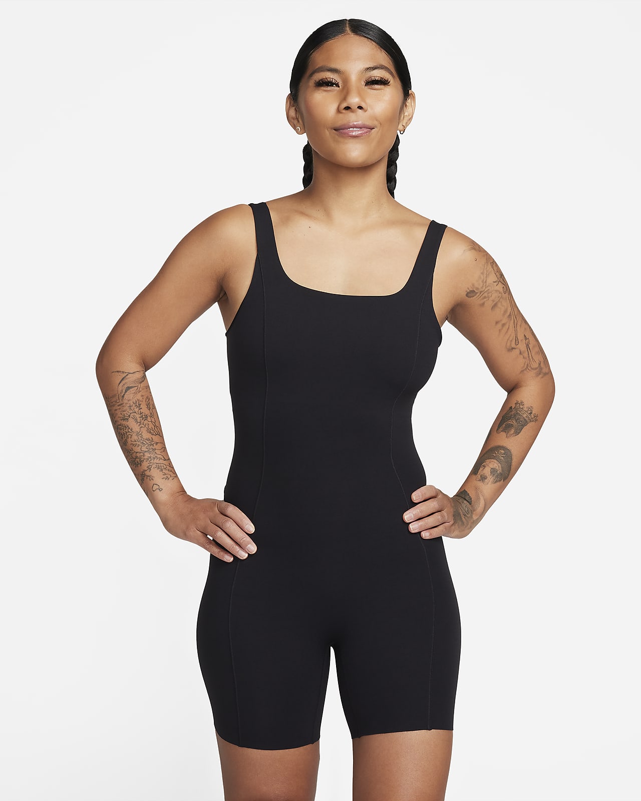 Kort Nike Zenvy Dri-FIT-bodysuit til kvinder