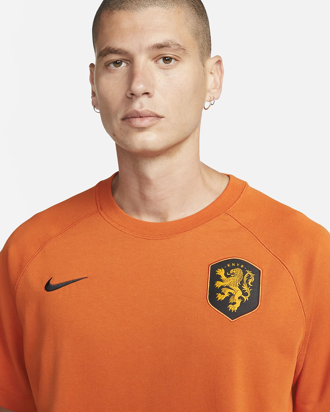 Netherlands KNVB Soccer Nike Slim Fit T Shirt - Size Large - Orange