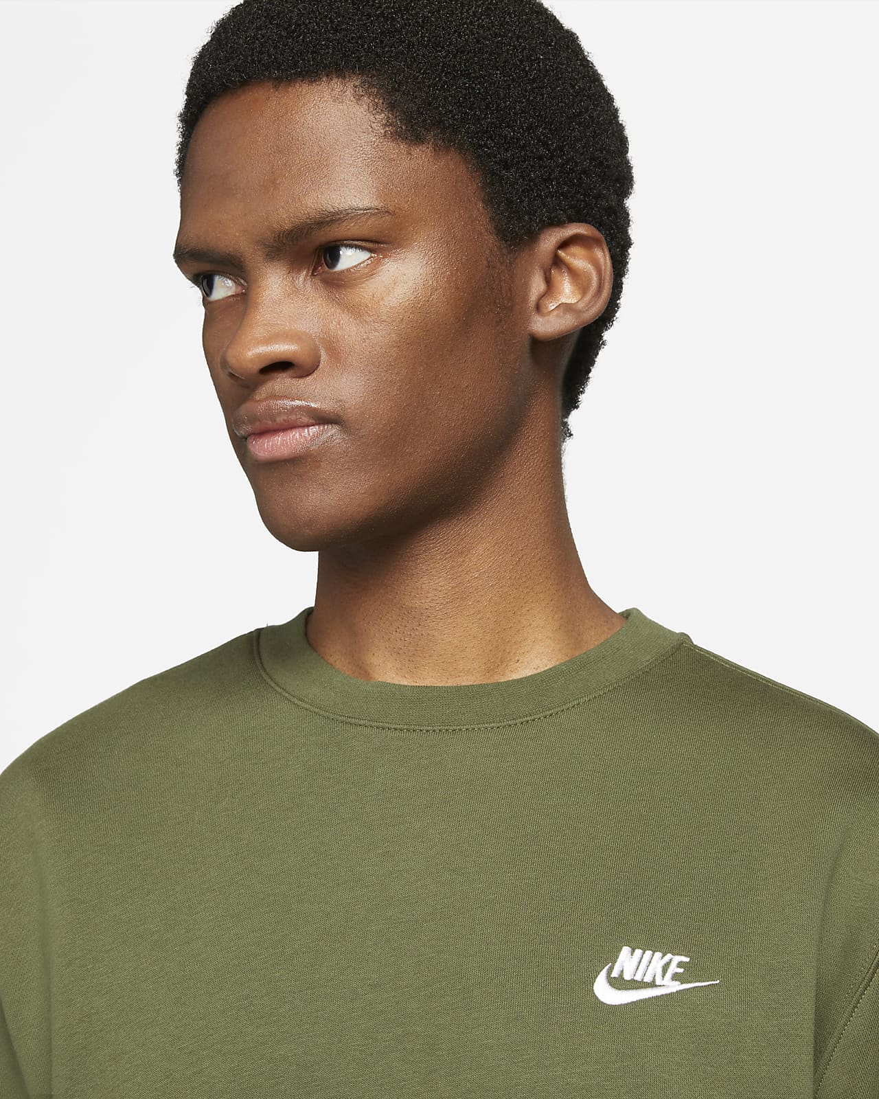 nike olive crew neck