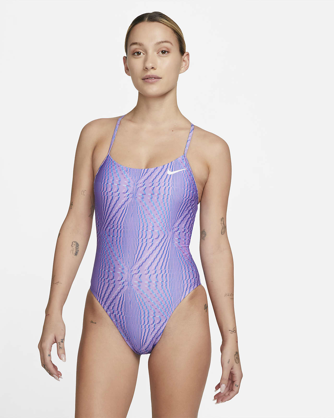Traje de baño de una pieza con cordones para amarrarse en la parte posterior para mujer Nike Swim HydraStrong