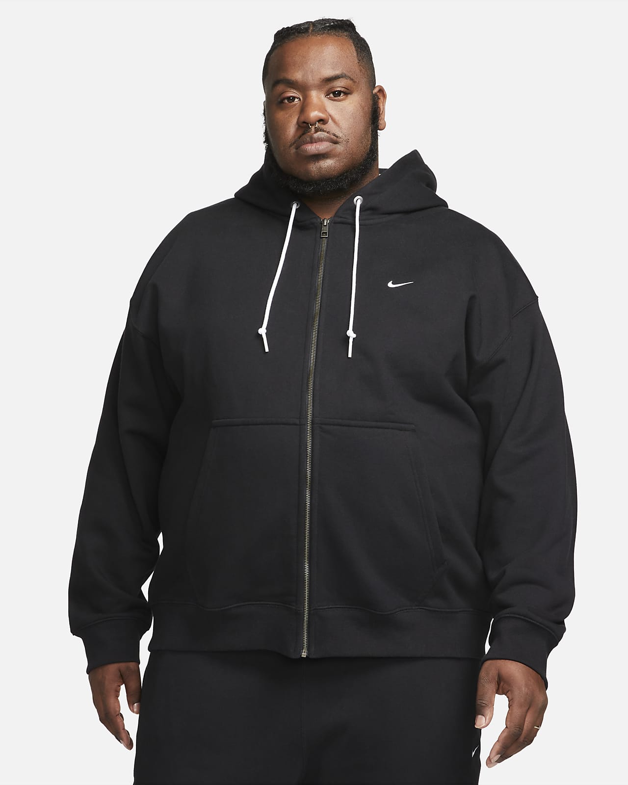 Nike Solo Swoosh Zip Hoodie Black