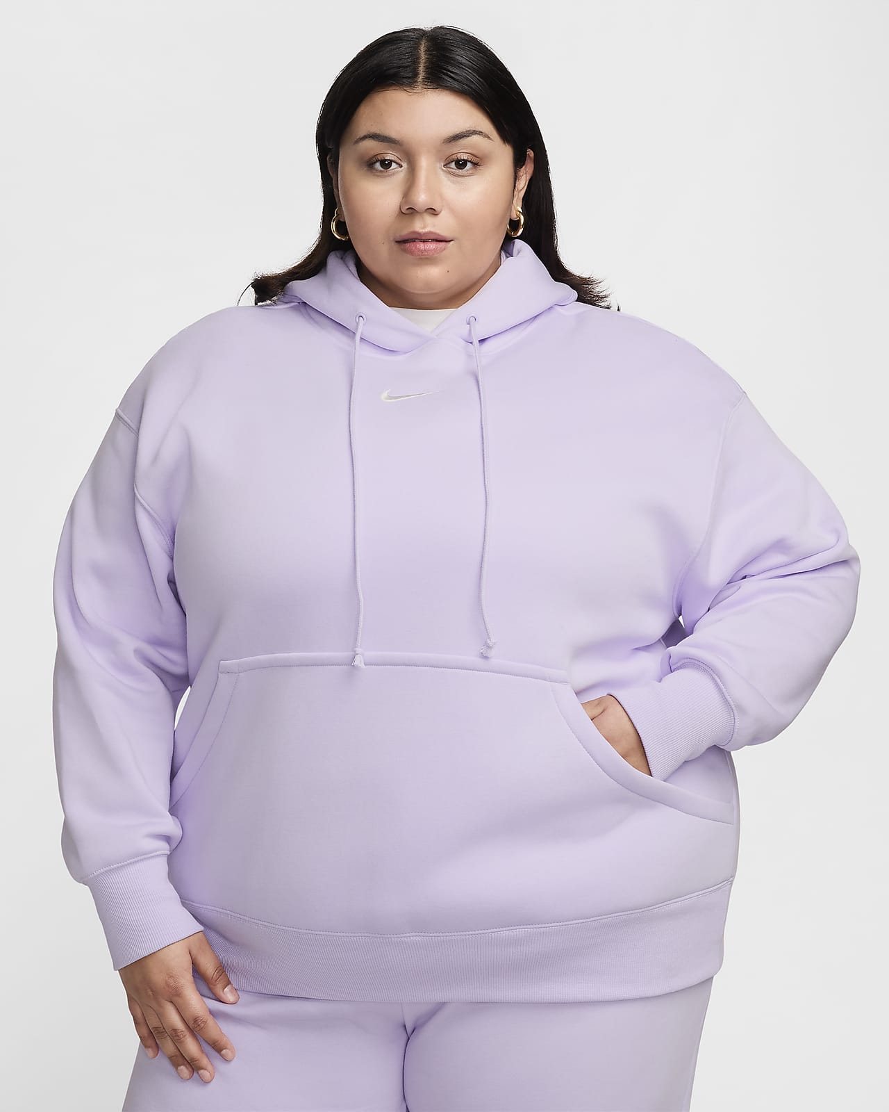 Γυναικείο φούτερ με κουκούλα σε φαρδιά γραμμή Nike Sportswear Phoenix Fleece (μεγάλα μεγέθη)