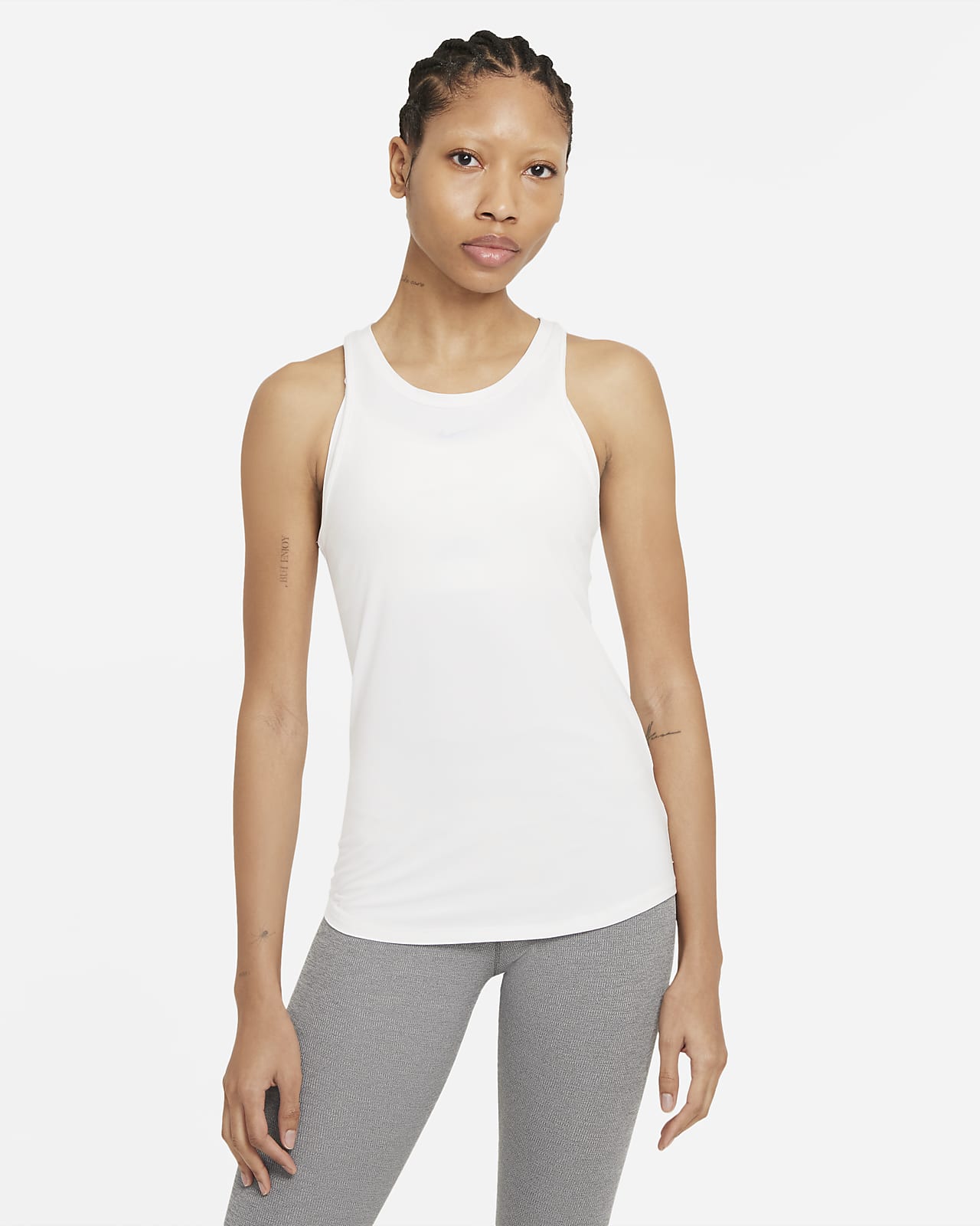 Women's top Nike Dri-Fit One Slim Tank - polar/white, Tennis Zone
