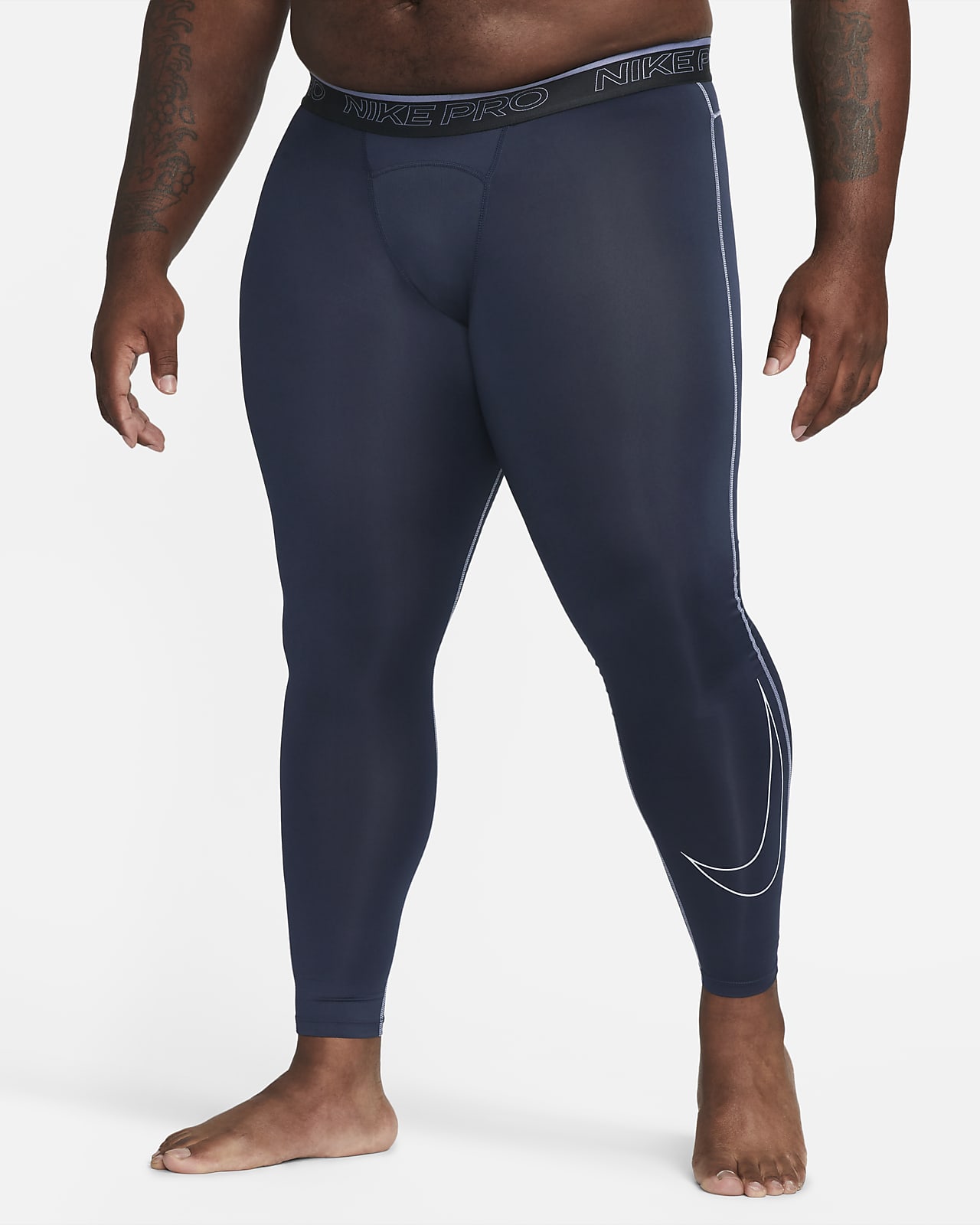 Nike Men's Pro Dri-Fit 3/4-Length Fitness Tights, Medium, White