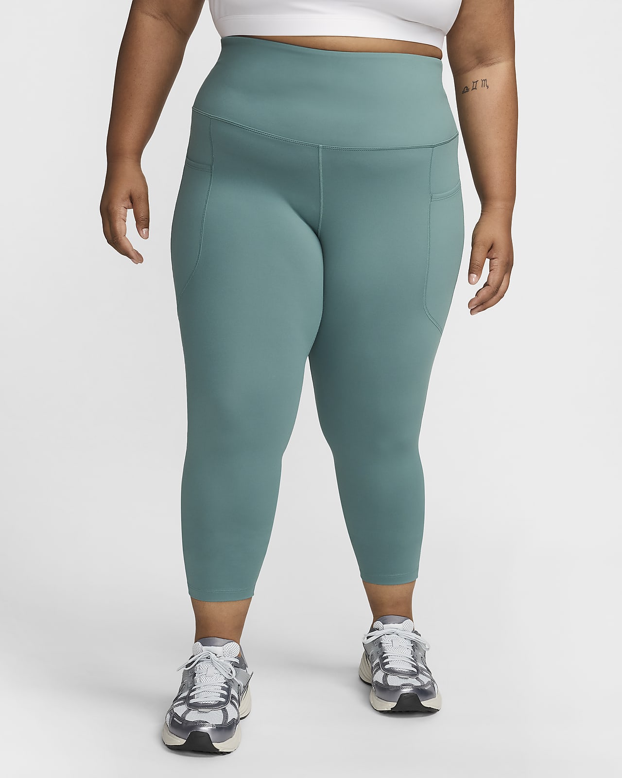 Nike One Luxe Women's Plus Size 1X Purple Dawn Mid-Rise 7/8