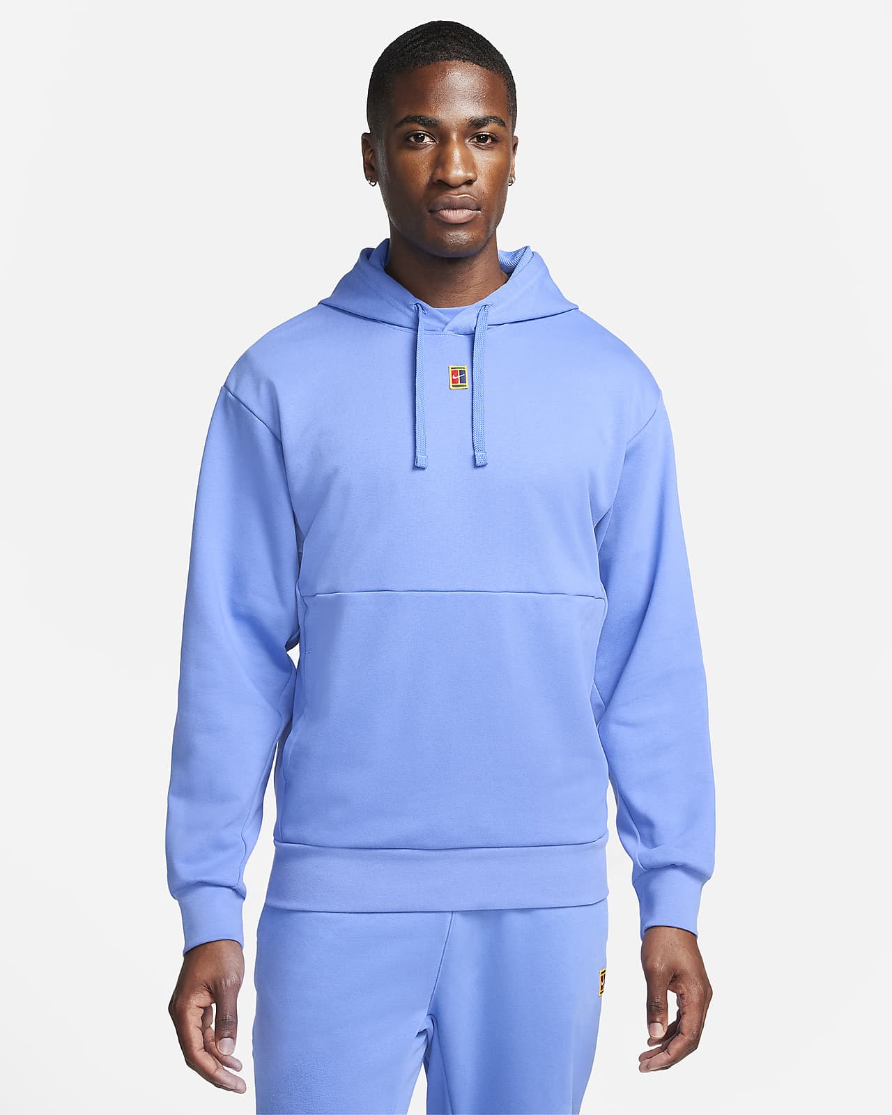 Nike Essentials fleece multi logo hoodie in black