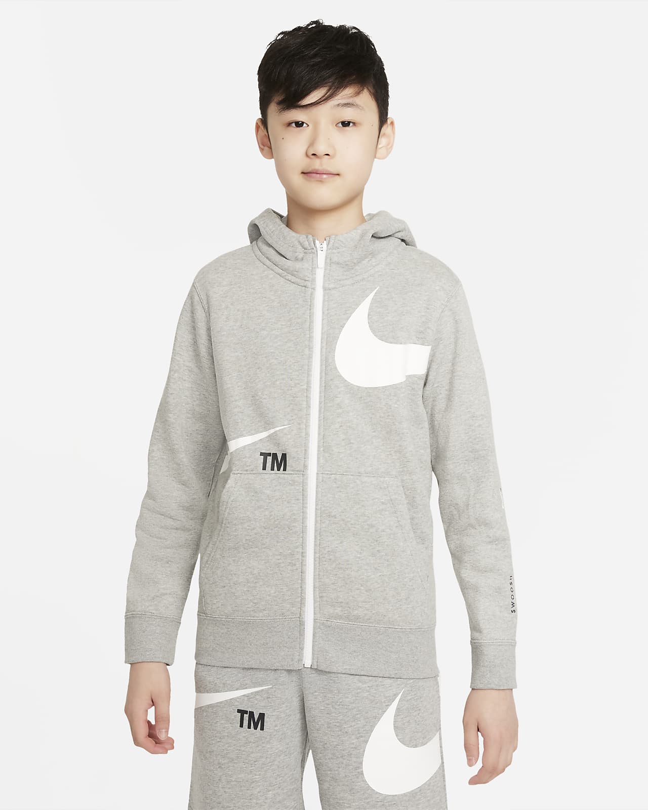 Nike Sportswear Swoosh Older Kids' (Boys') Fleece Full-Zip Hoodie