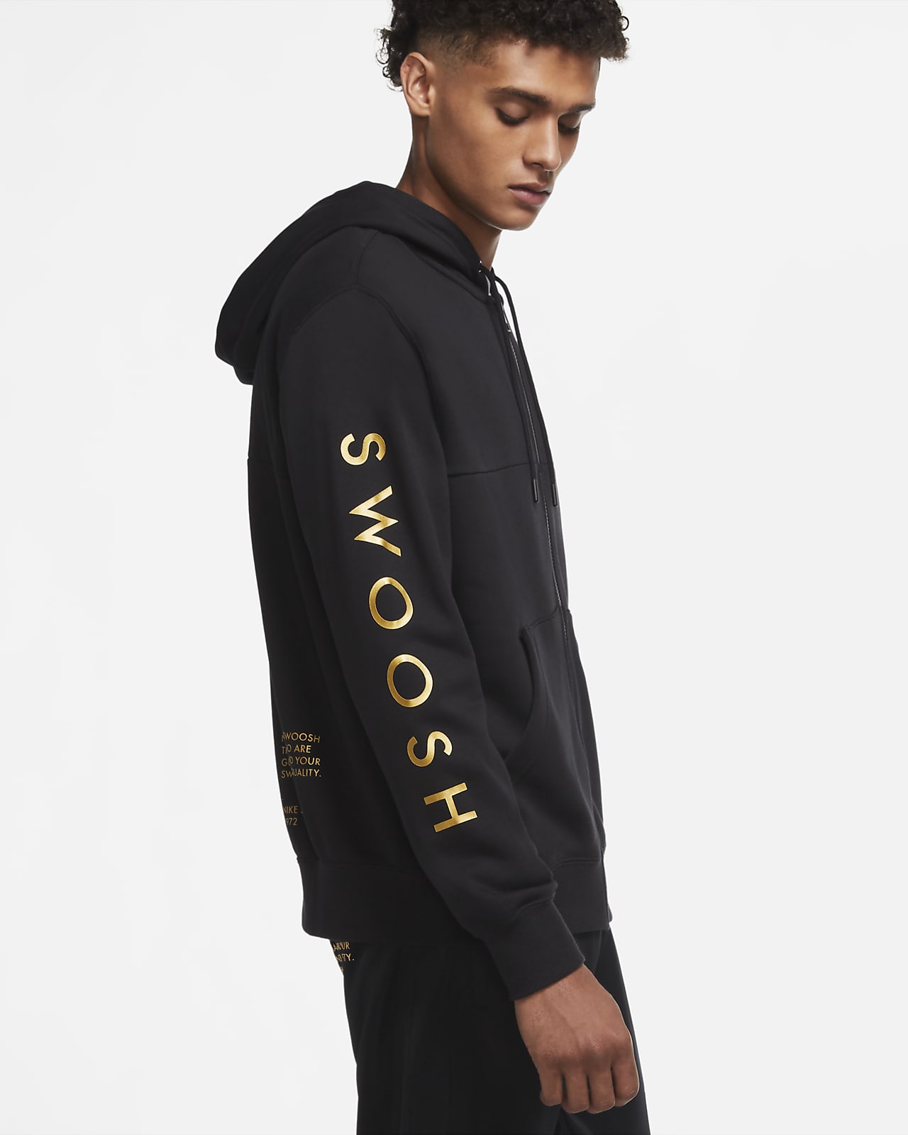 nike logo zip hoodie