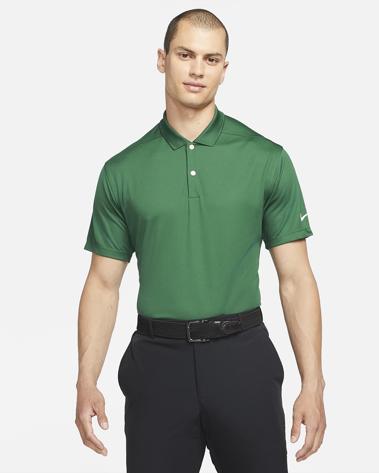 green golf shirt
