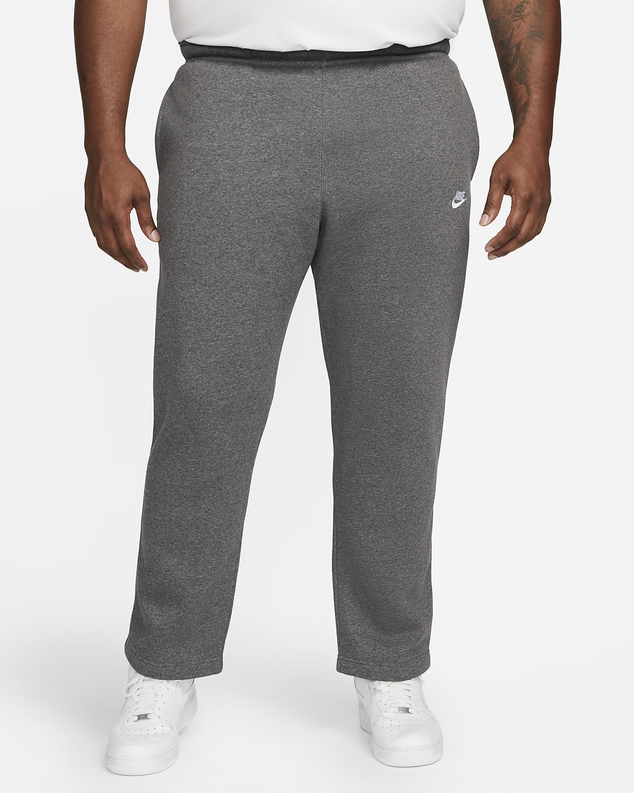 nike men's sportswear club fleece cuffed pants dark grey heather