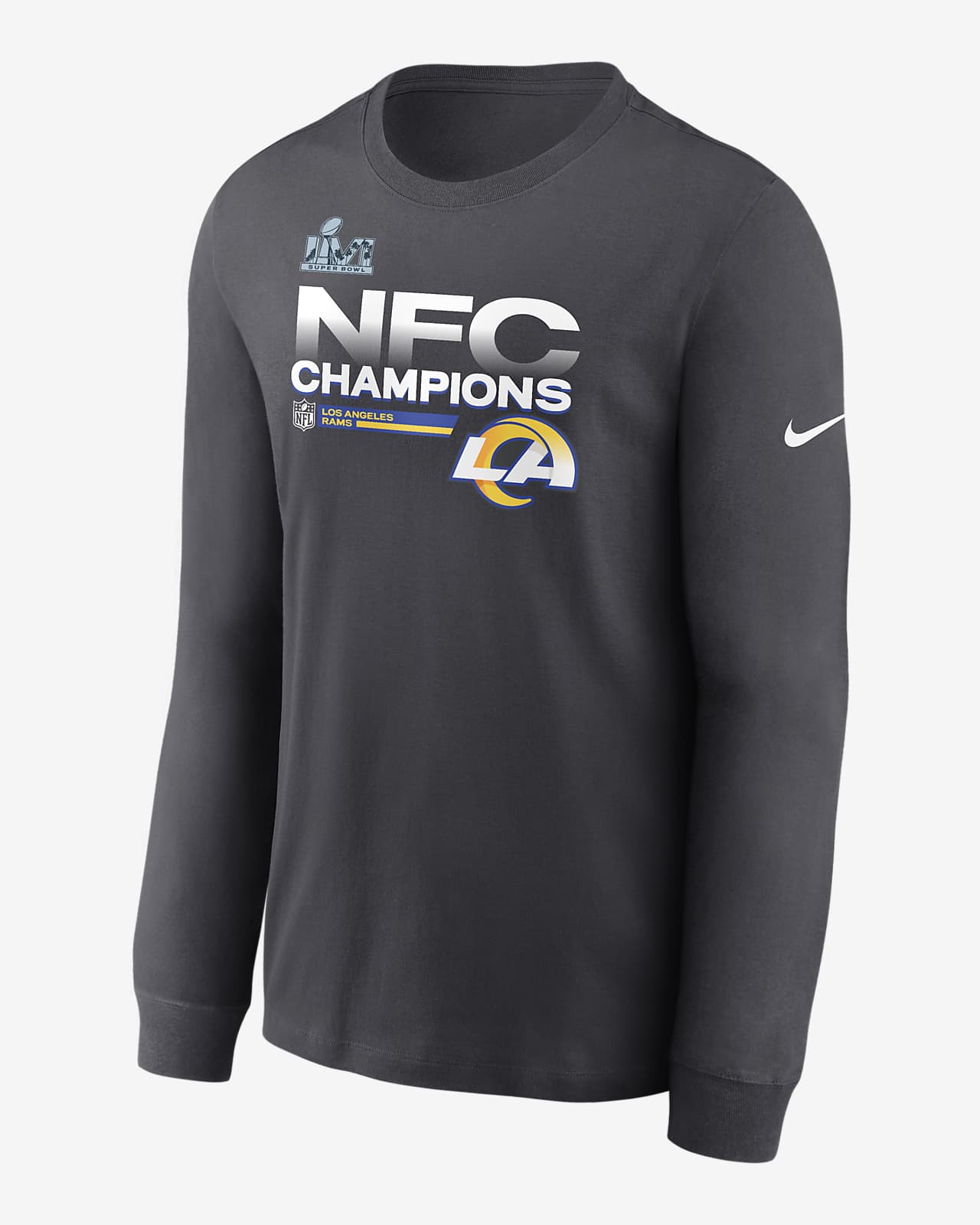 Nike 2021 NFC Champions Trophy Collection (NFL Los Angeles Rams) Men's  Long-Sleeve T-Shirt