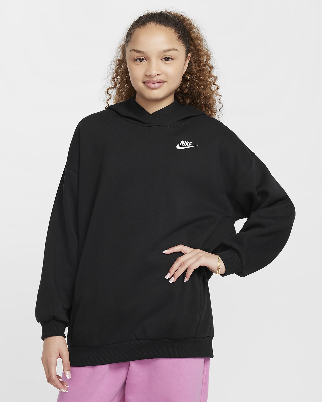 Nike Sportswear Club Fleece Girls' Oversized Pullover Hoodie