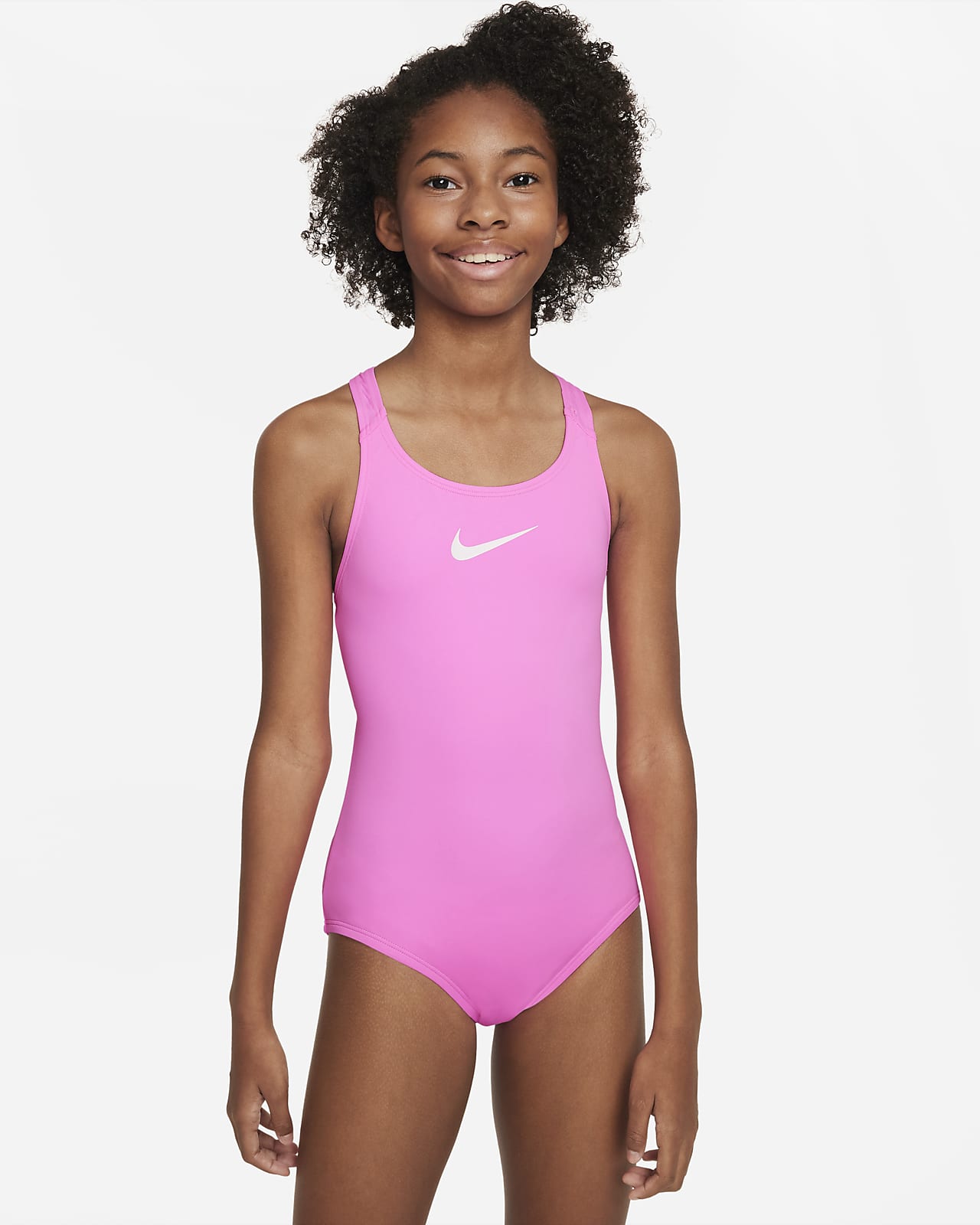 Nike Essential Older Kids Girls Racerback 1 Piece Swimsuit