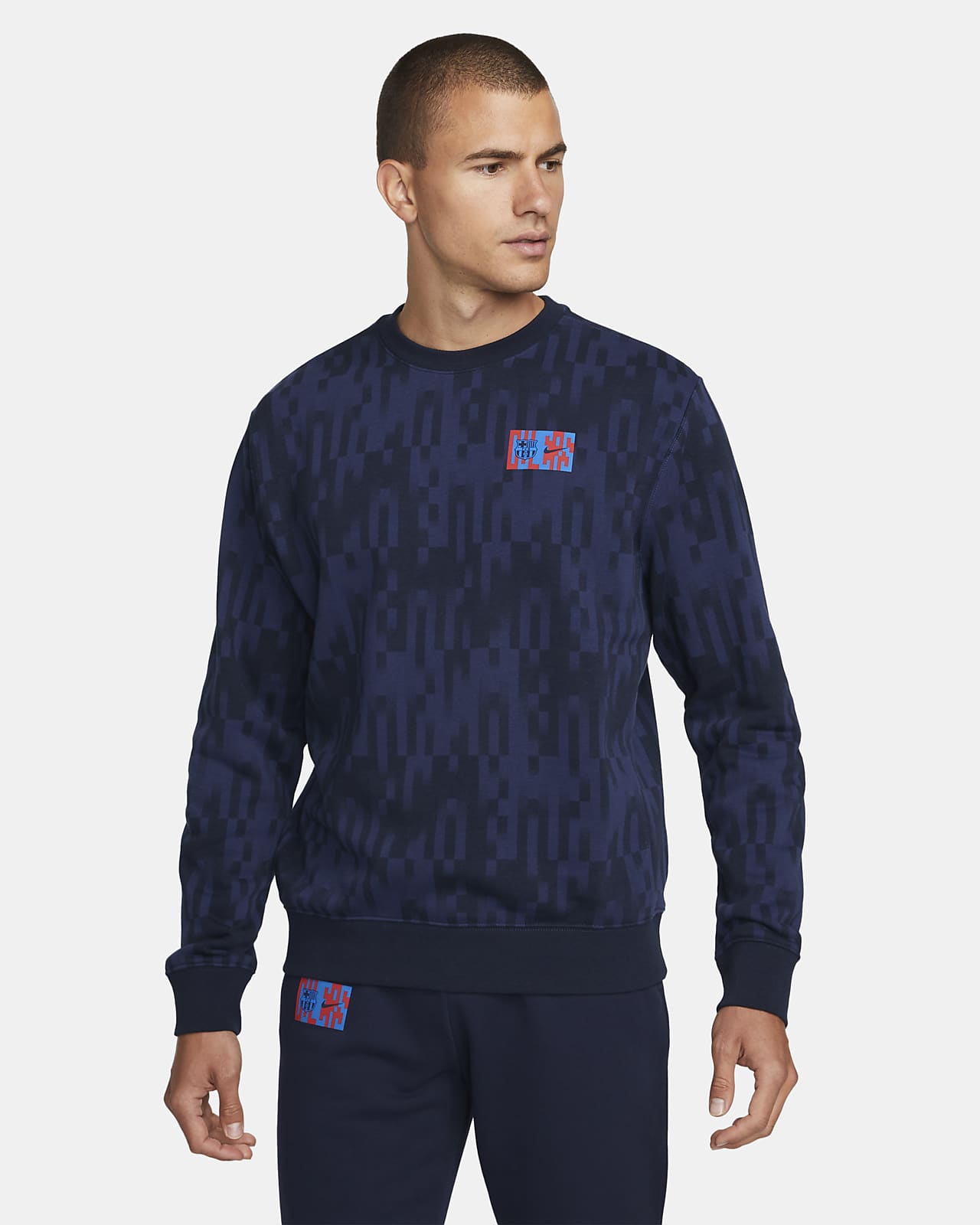 FC Barcelona Club Men's French Terry Graphic Sweatshirt. 
