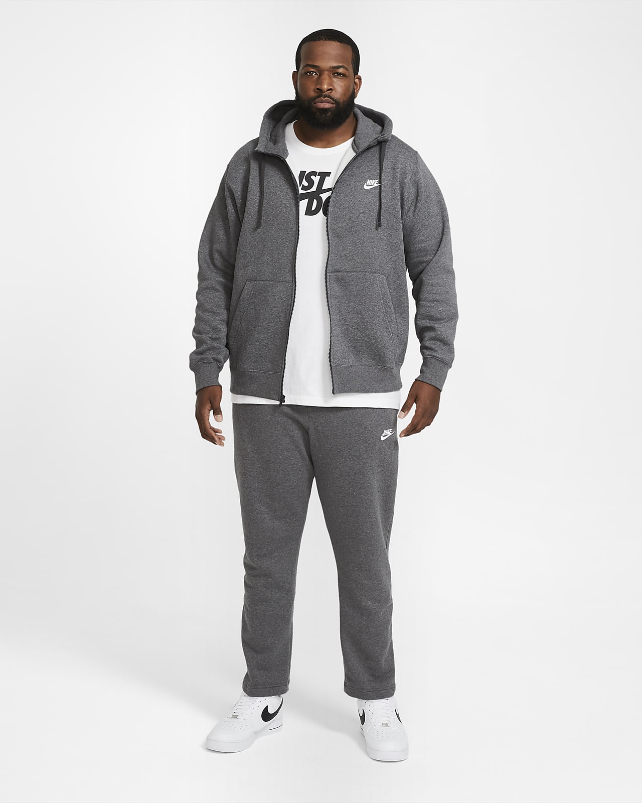 nike club fleece dark grey