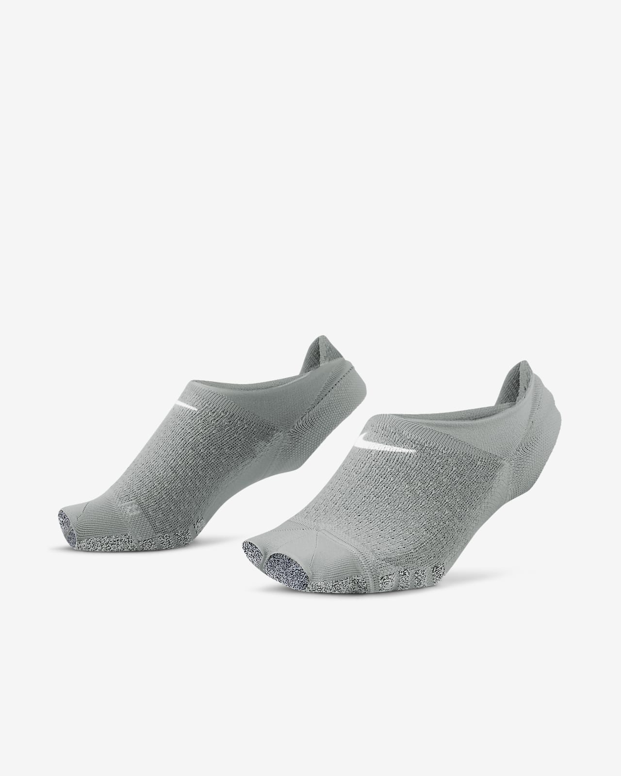 NIKE GRIP Black, Grey, White Fitness Toeless/Heelless Footie Socks. Sz Med.  NEW. 