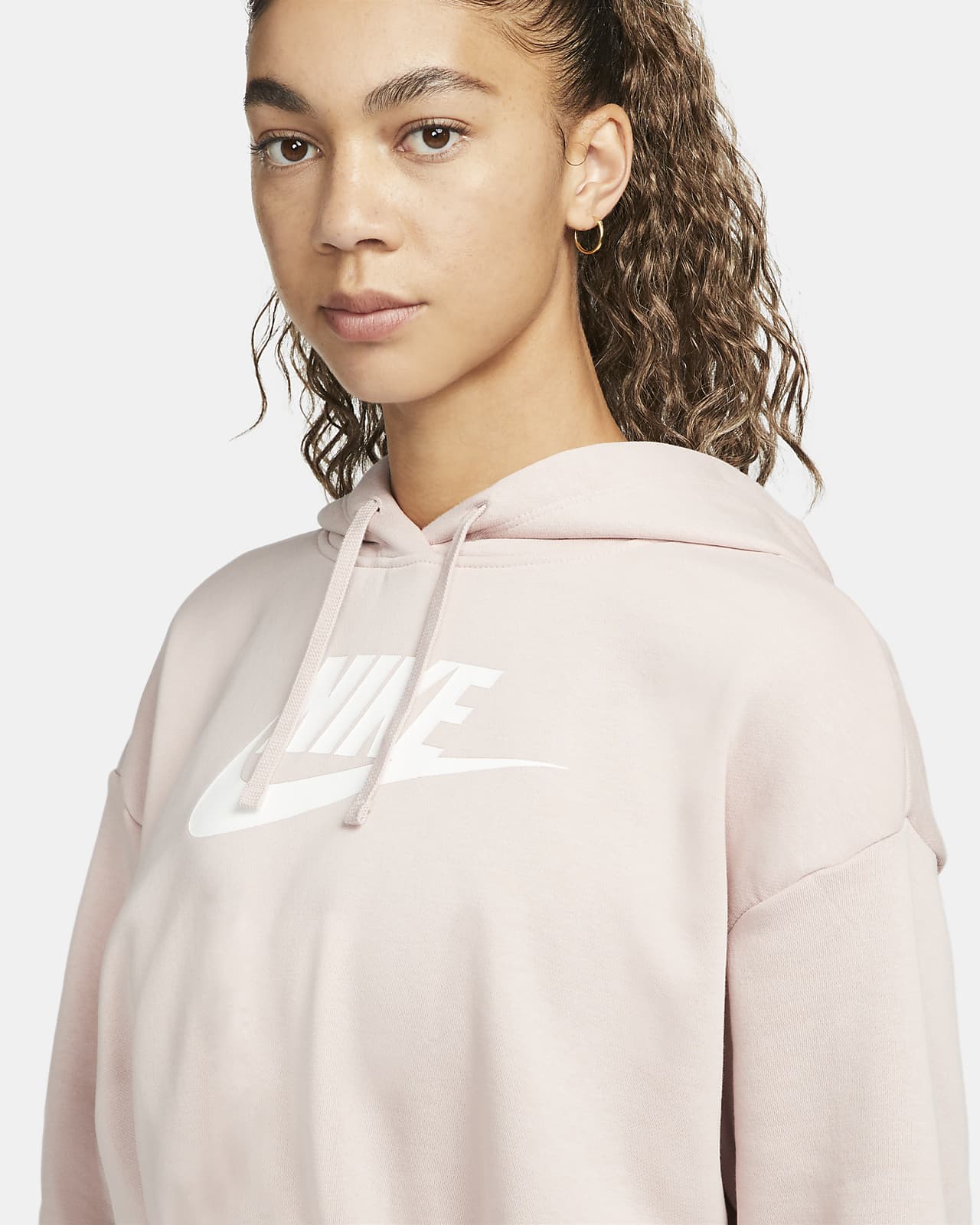 Nike Sportswear Club Fleece Women's Oversized Crop Graphic Hoodie. Nike HU