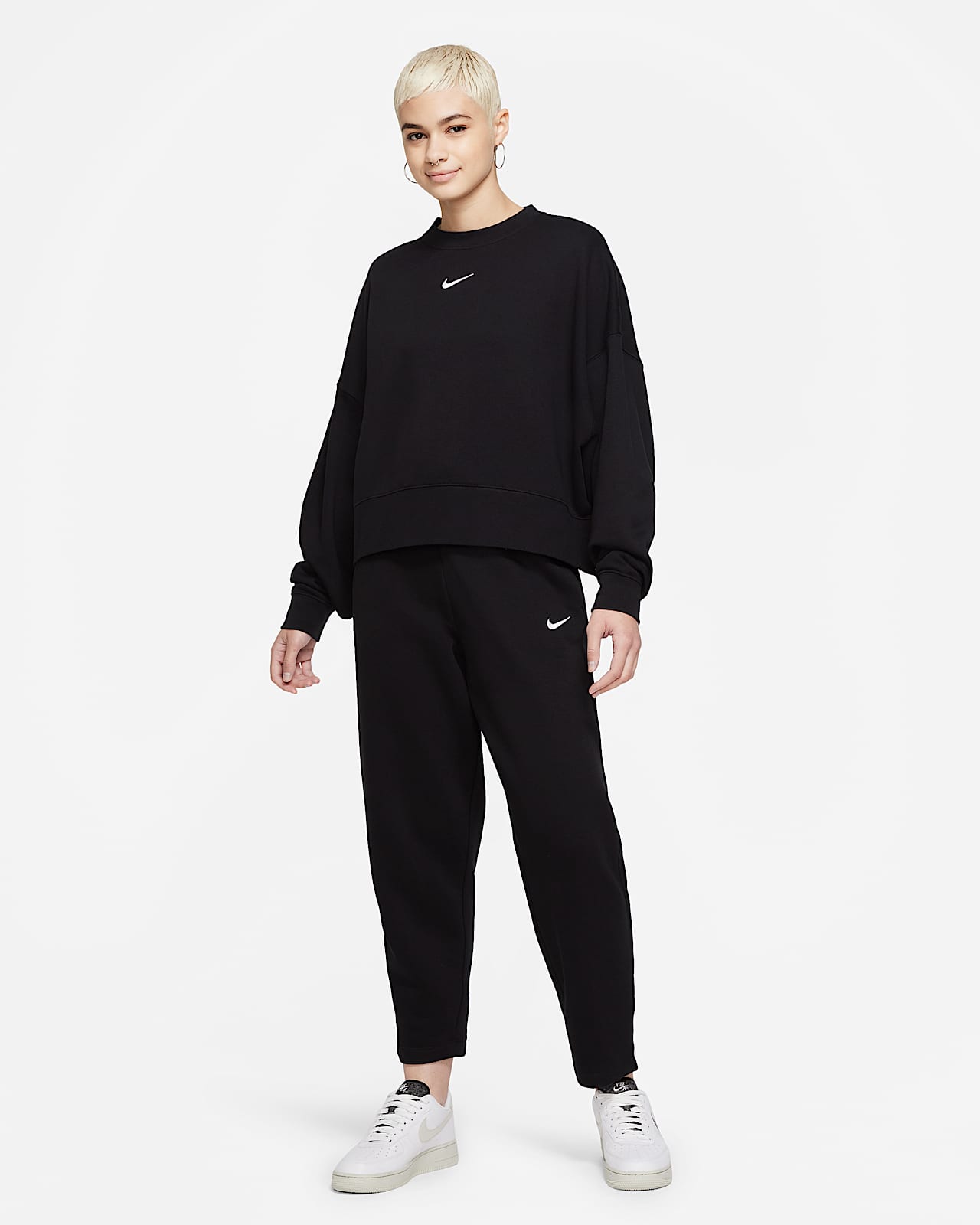 Maglia a girocollo oversize in fleece Nike Sportswear Collection Essentials  - Donna. Nike CH