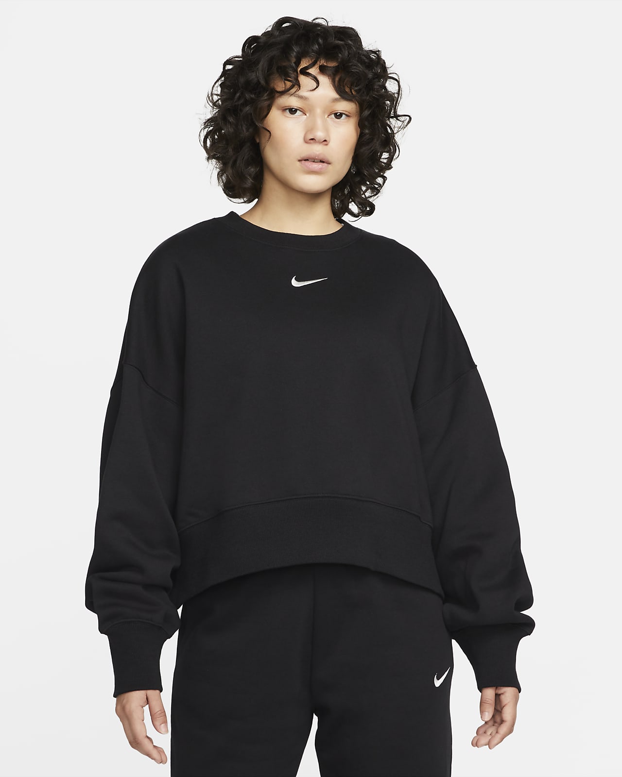 Γυναικείο φούτερ σε εξαιρετικά φαρδιά γραμμή με λαιμόκοψη crew Nike Sportswear Phoenix Fleece