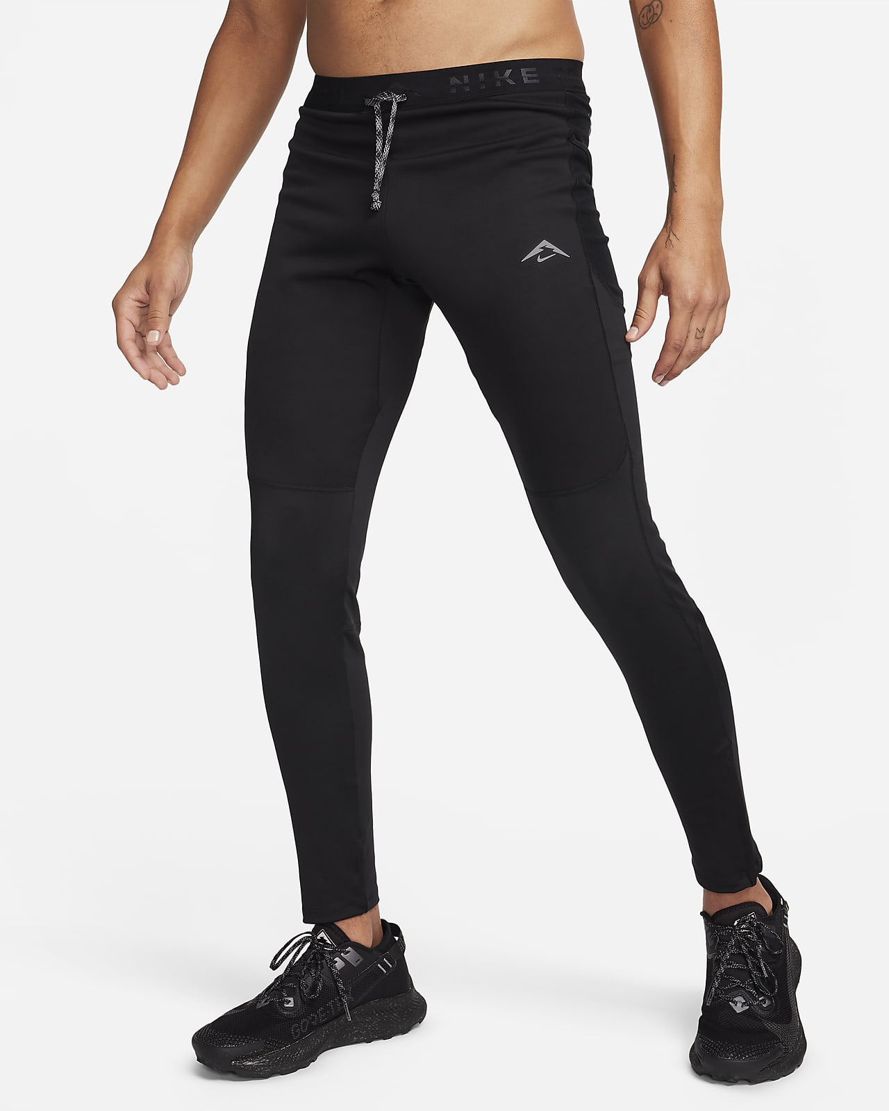 Nike Air Running Leggings With Mesh Panels In Black