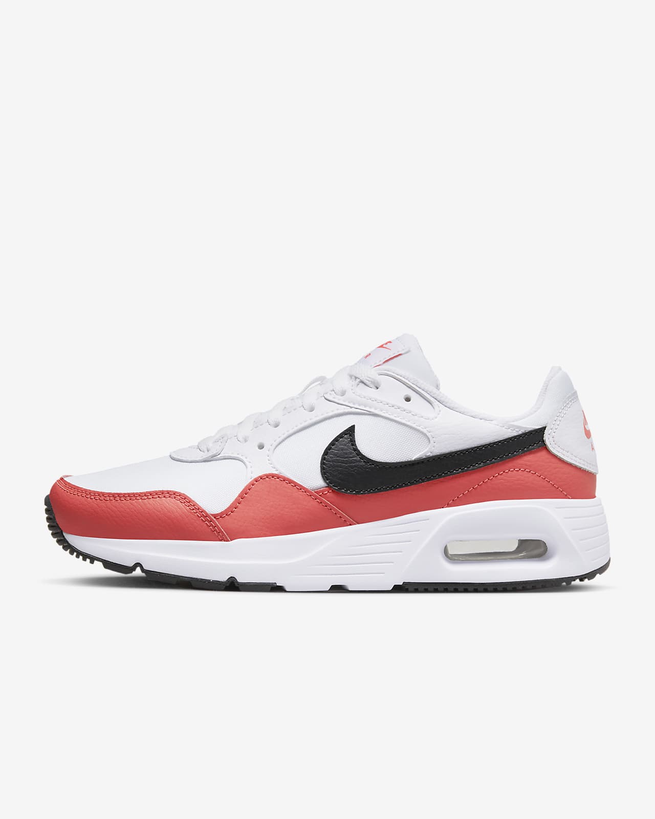 nike white & red air max sc trainers