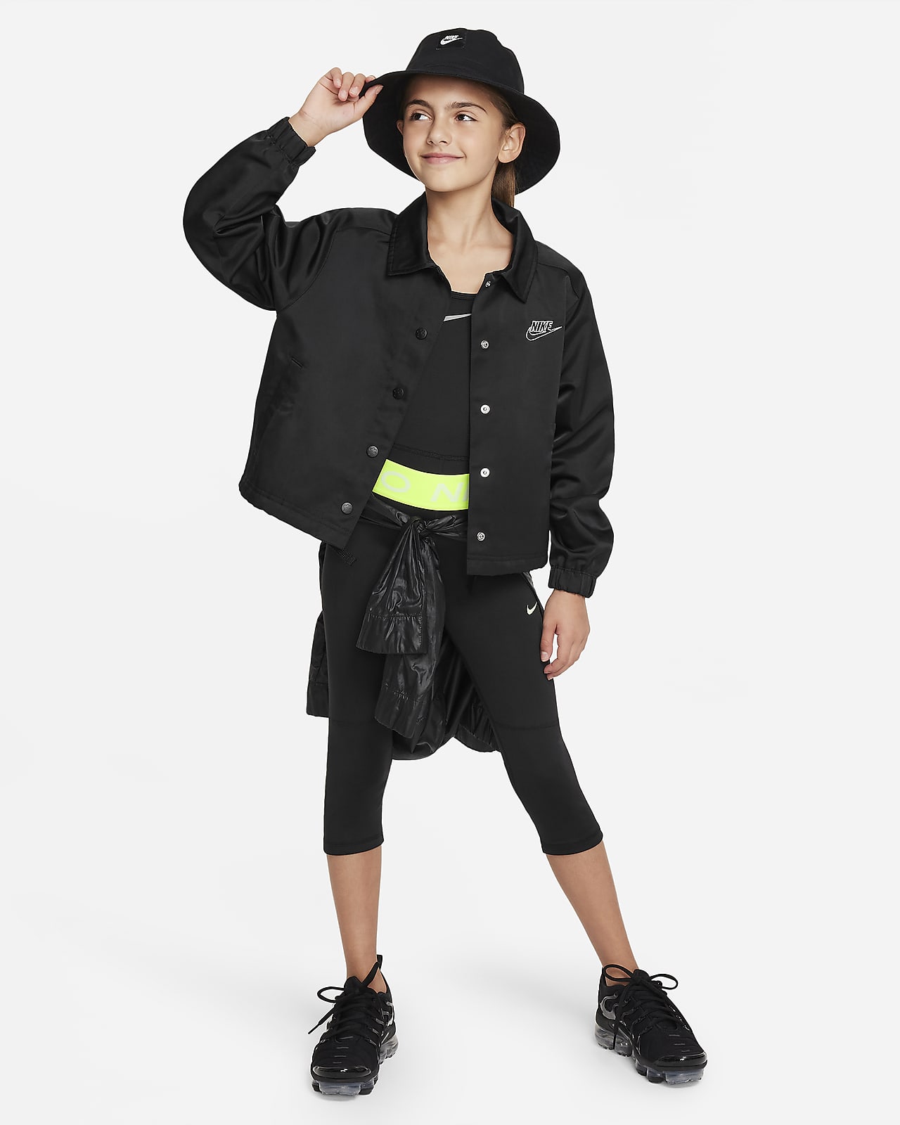 Kids Black Pro Leggings by Nike on Sale