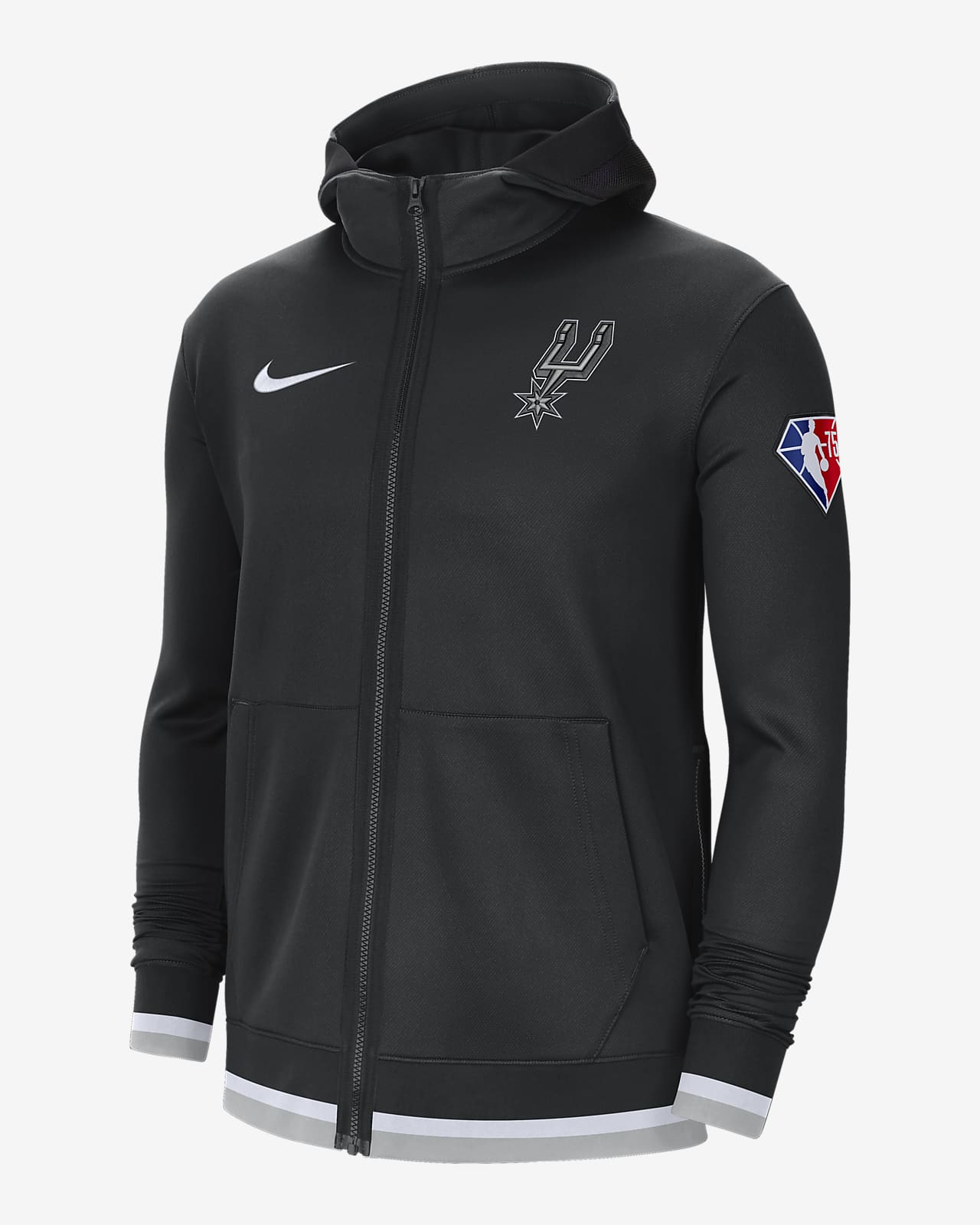 Sudadera con gorro de cierre completo Nike Dri-FIT de la NBA para hombre San  Antonio Spurs Nike Showtime. Nike.com