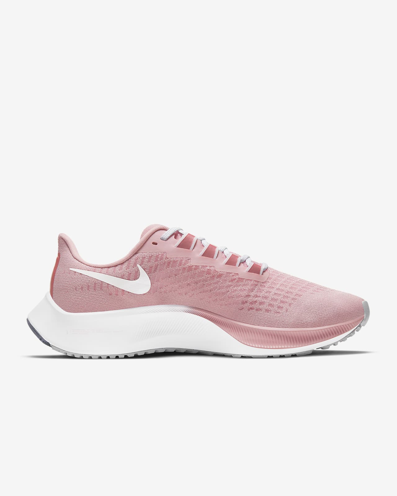 pink and white nike running shoes