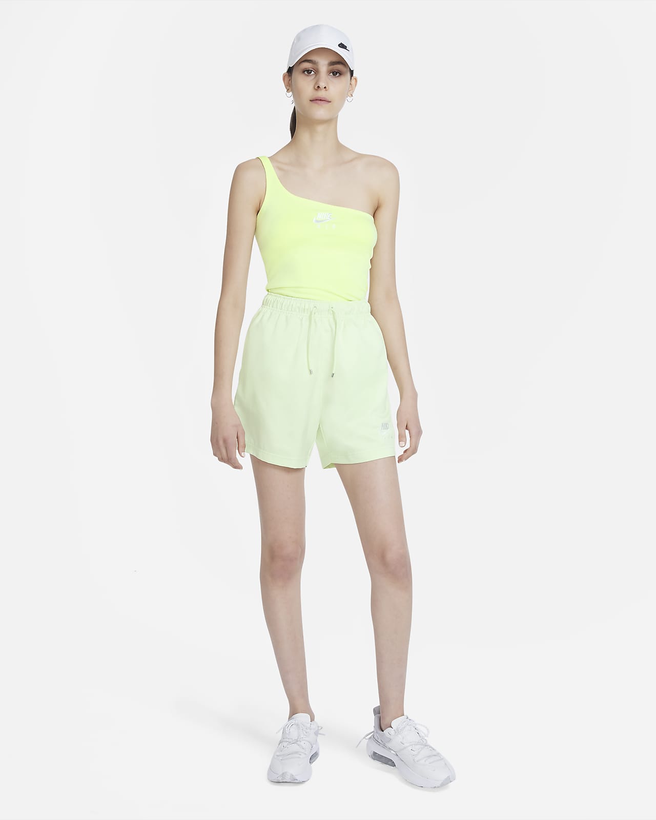 lime green nike woven shorts