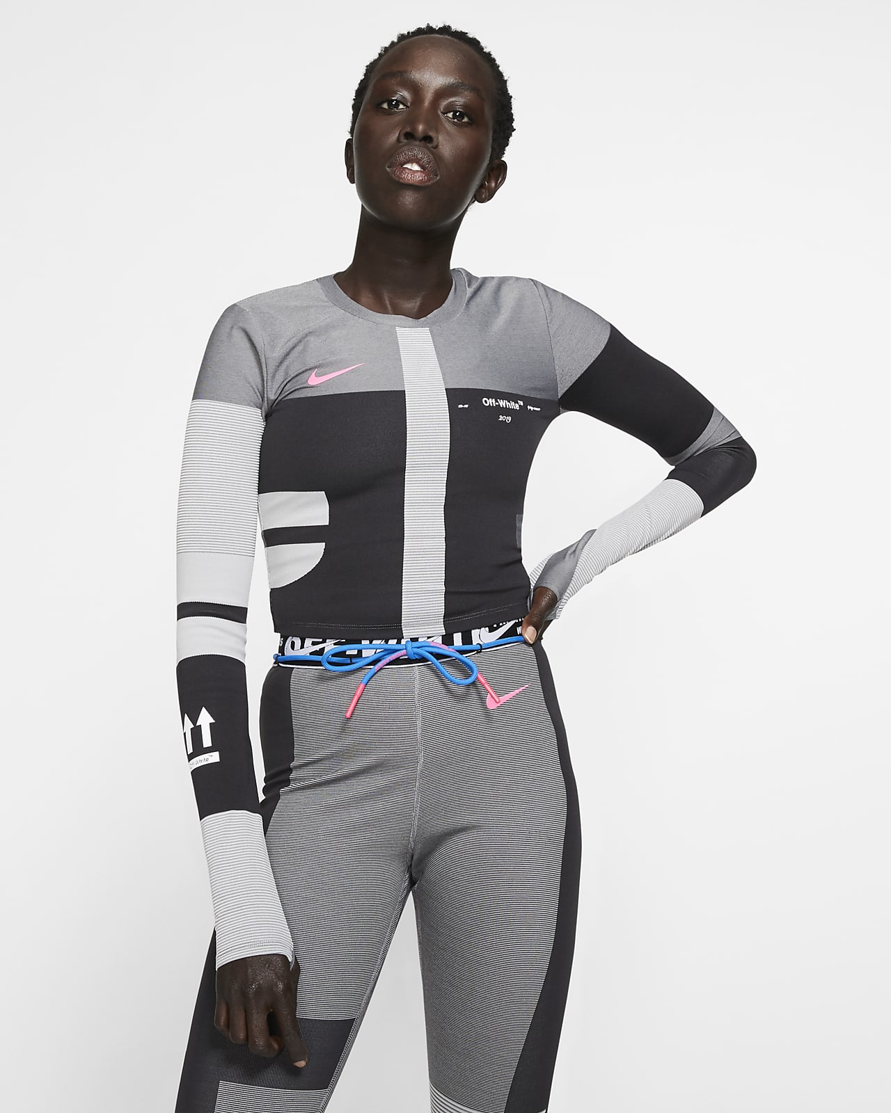 Nike x off-white women's easy run tight - oil shop grey/vast grey