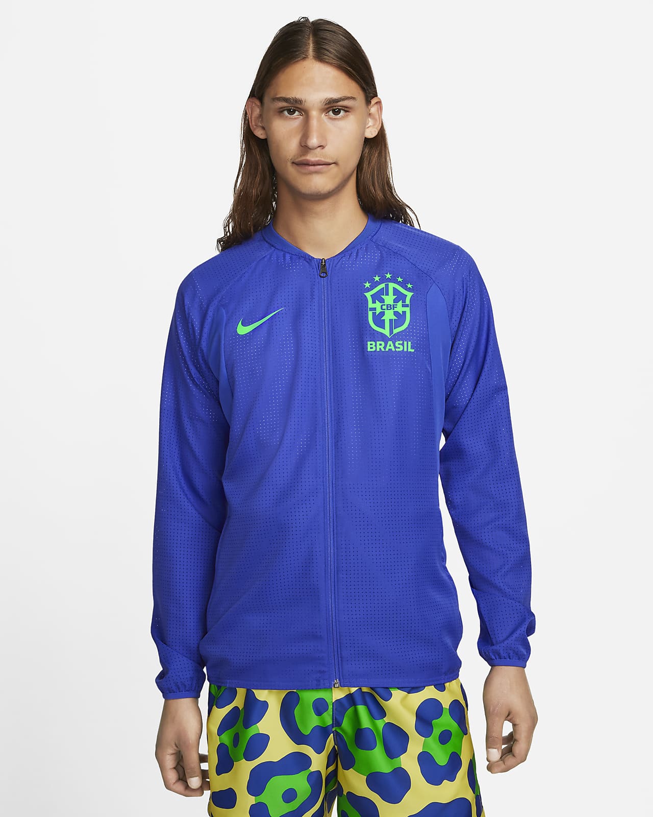 Chamarra de fútbol de tejido Woven Nike Dri-FIT para hombre Brasil Academy AWF