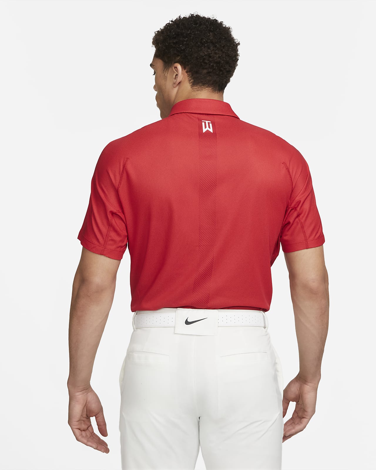 Nike Tiger Woods Collection Dri-Fit Golf White/Grey Stripe Polo