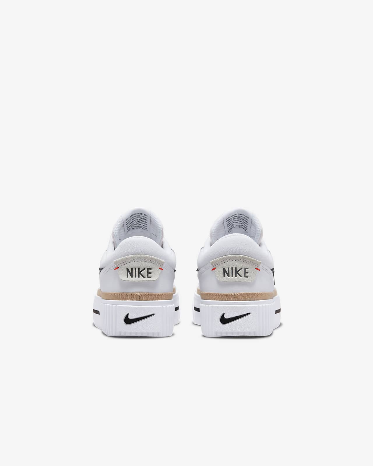 Nike Court Legacy Lift sneakers in white, black, hemp and team