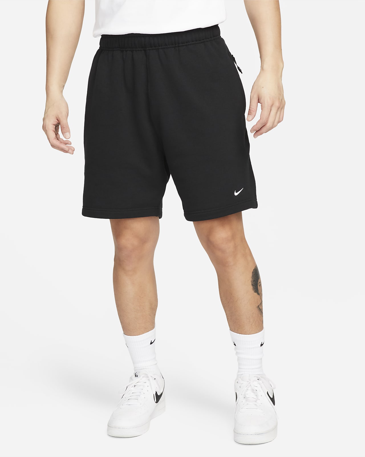 กางเกงขาสั้นผ้าเฟรนช์เทรีผู้ชาย Nike Solo Swoosh