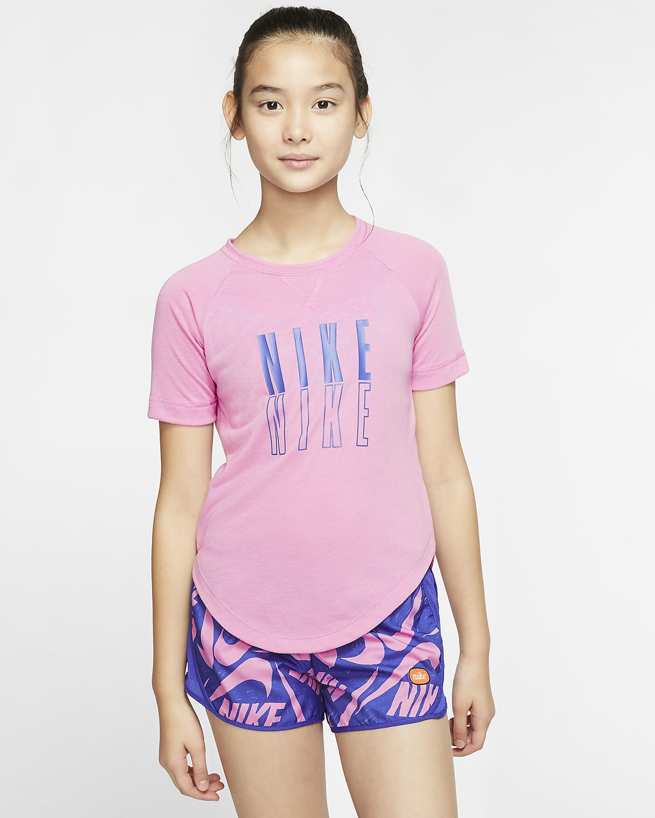 girls blue nike shorts
